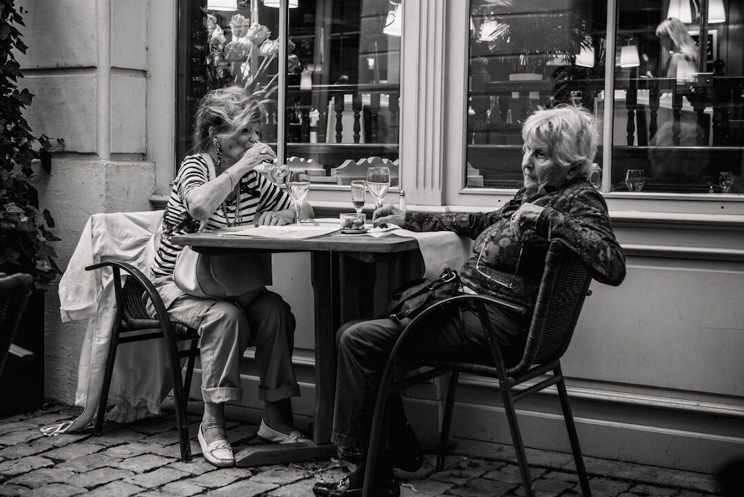 senior couple dining together
