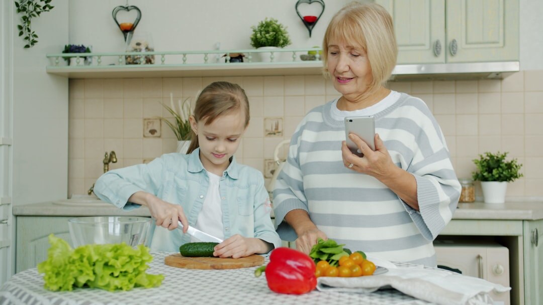 senior preparing vegetables
