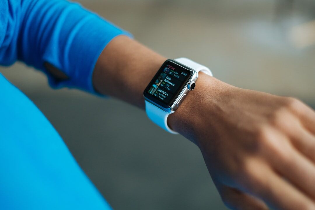 senior using smartwatch