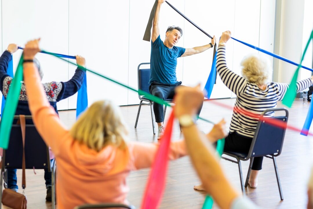 senior people exercising